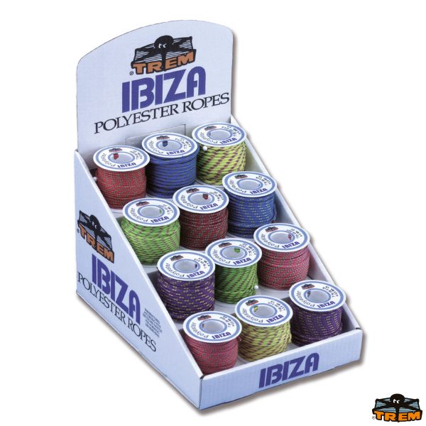 Espositore da tavolo completo di 24 bobine assortite in diametri e colori