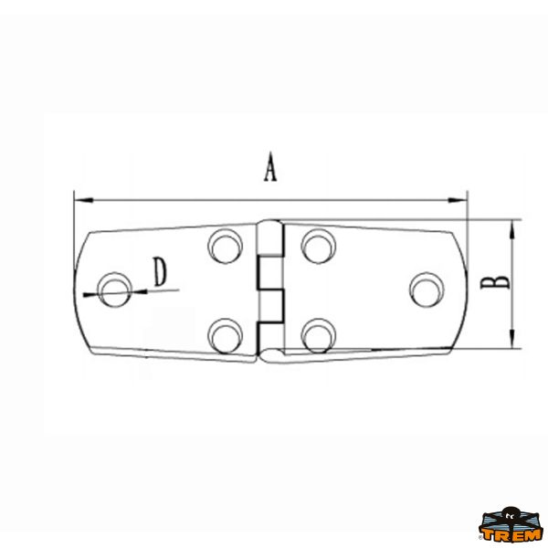 Cerniere inox AISI 316 101x38 mm