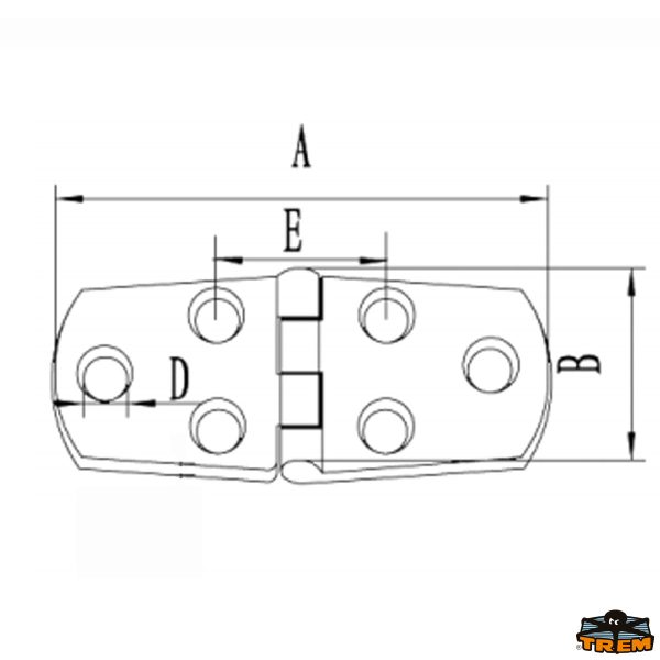 Cerniere inox AISI 316 76x38 mm