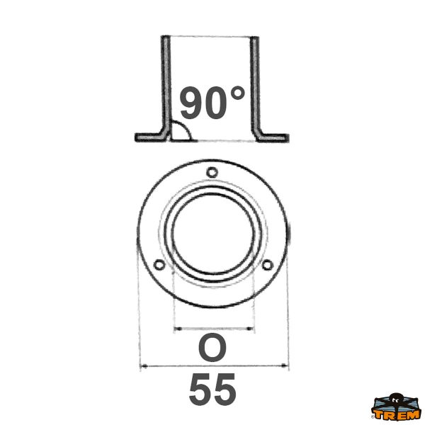 Base tonda 90°