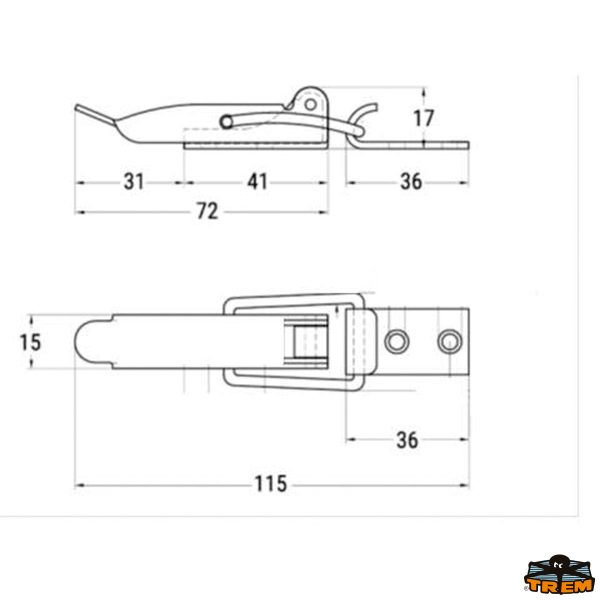 Chiusura per portelli e gavoni in acciaio inox AISI 316