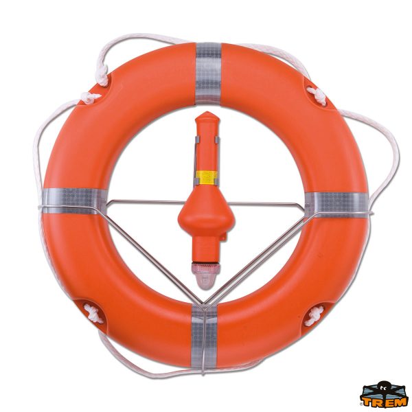 Supporto per salvagenti anulari con portacima e portaboetta