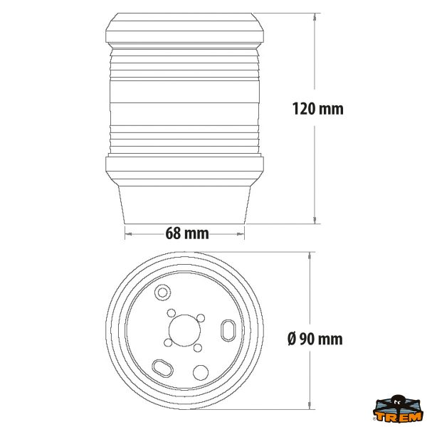 Fanali di via circolare 12V corpo nero