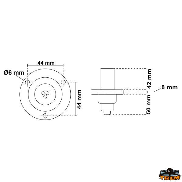 Asta fanale 360° alogena estraibile in piano con fanale Combi 225° bianco
