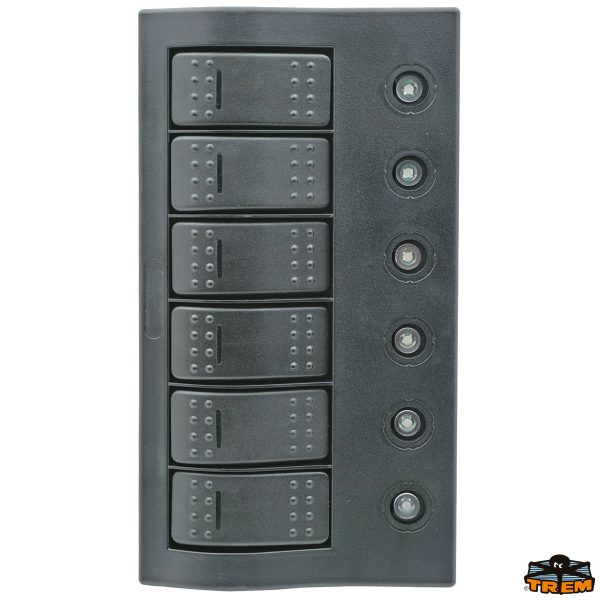 Pannello elettrico compact con circuit breaker + led ip66  6 interruttori