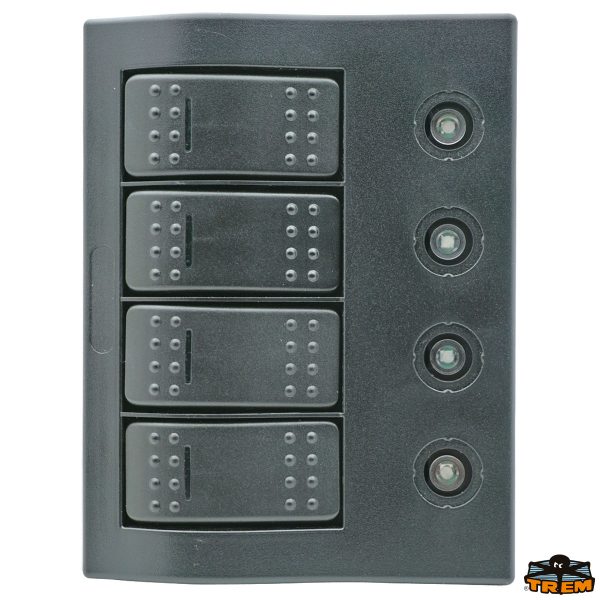 Pannello elettrico compact con circuit breaker + led ip66  4 interruttori