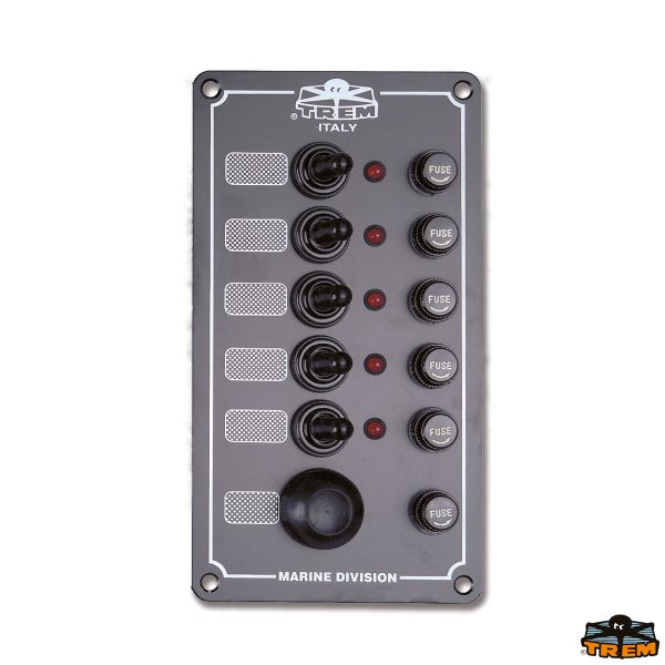 Pannello elettrico a 5 Interruttori +1 Presa corrente