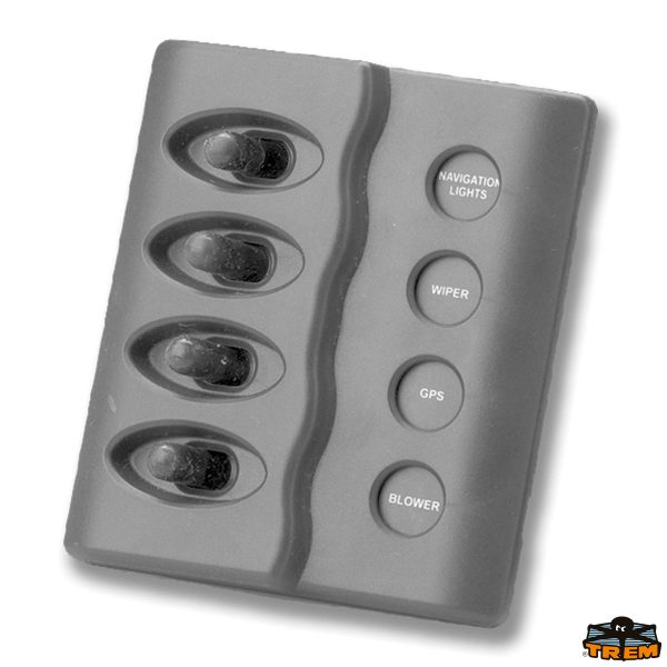 Pannello di comando 4 interruttori colore nero con indicatori al led