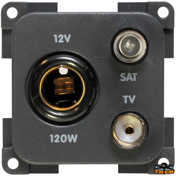 Presa 12V standard + TV + SAT (TV 95 75 Ohm)
