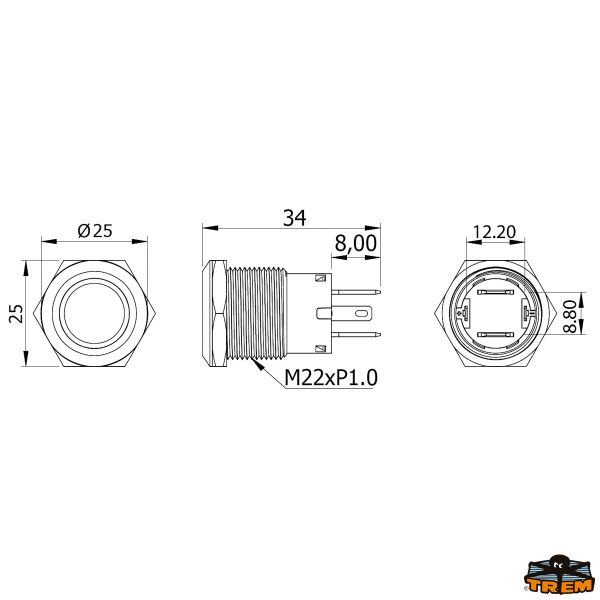 Interruttore in acciaio inox 15A