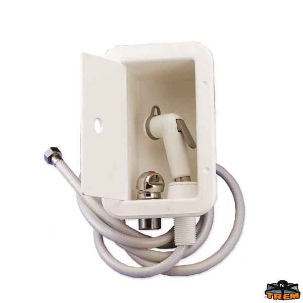 Box doccia con doccia a pulsante e miscelatore