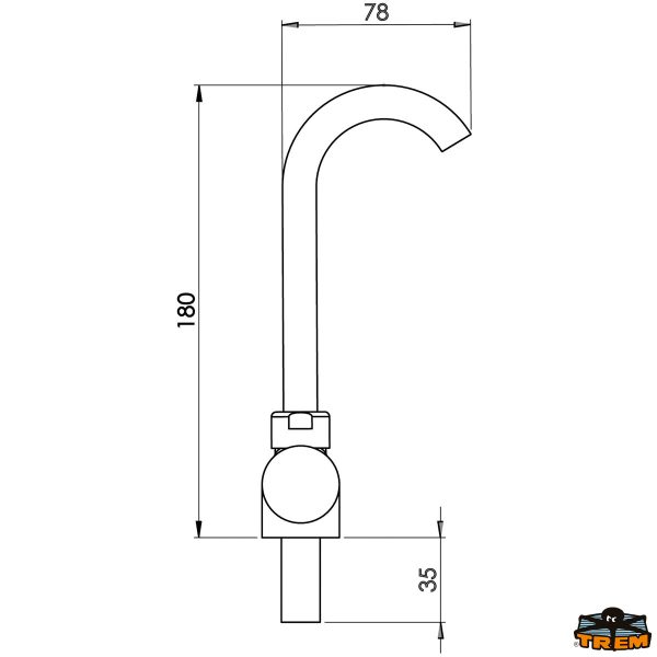 Miscelatore monocomando acqua fredda/calda con canna maggiorata