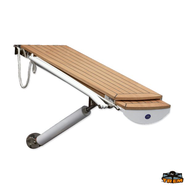 Passerella telescopica elettrica 12V con pianale in legno