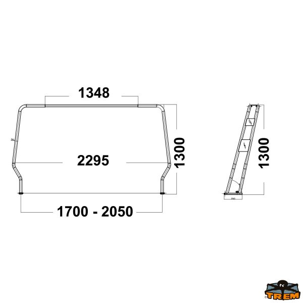 Roll-bar abbattibile per gommoni
