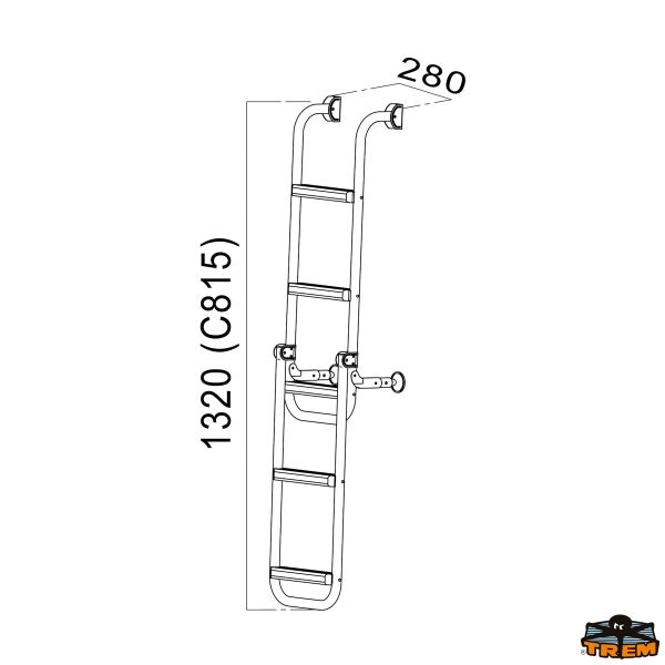 Scaletta-in acciaio inox aisi 316 con gradini legno