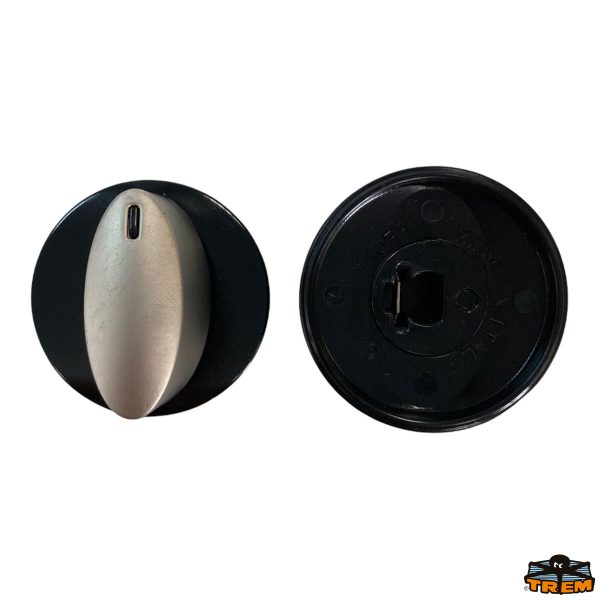 Manopola nera/cromo diametro 34 mm