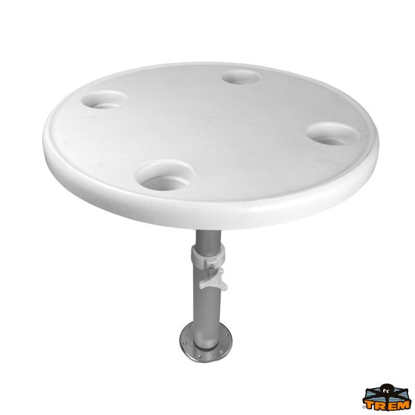 Tavolo tondo con base telescopica smontabile
